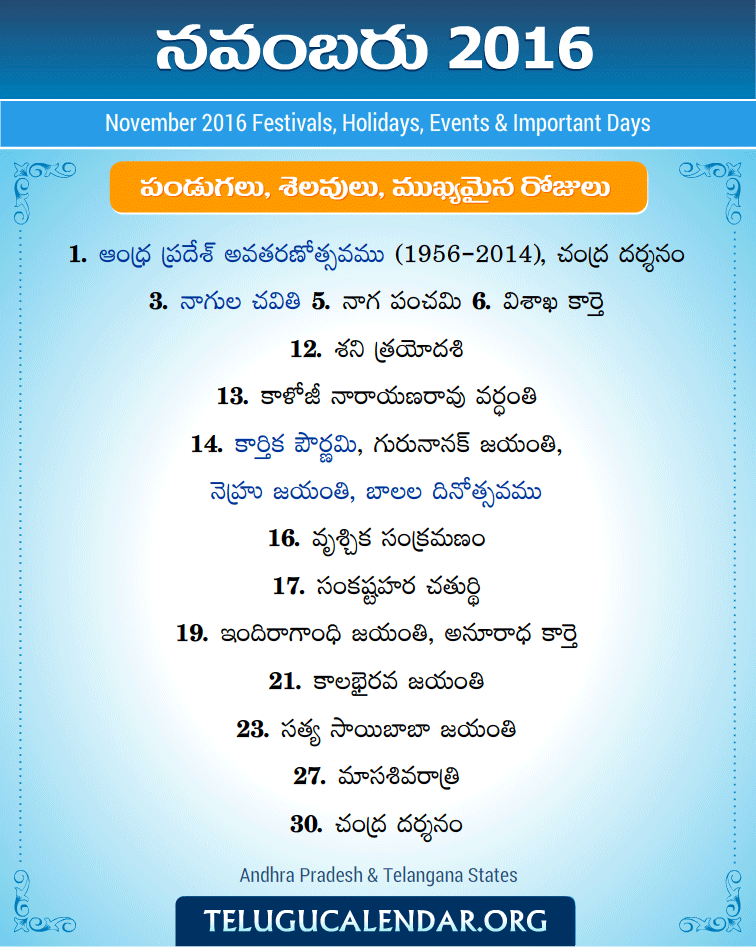 Karthika Masam Telugu Calendar