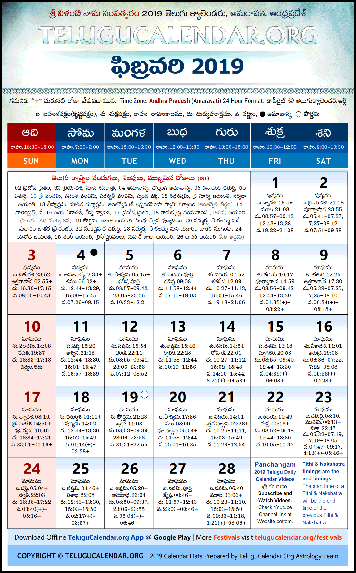telugu calendar 2019 april