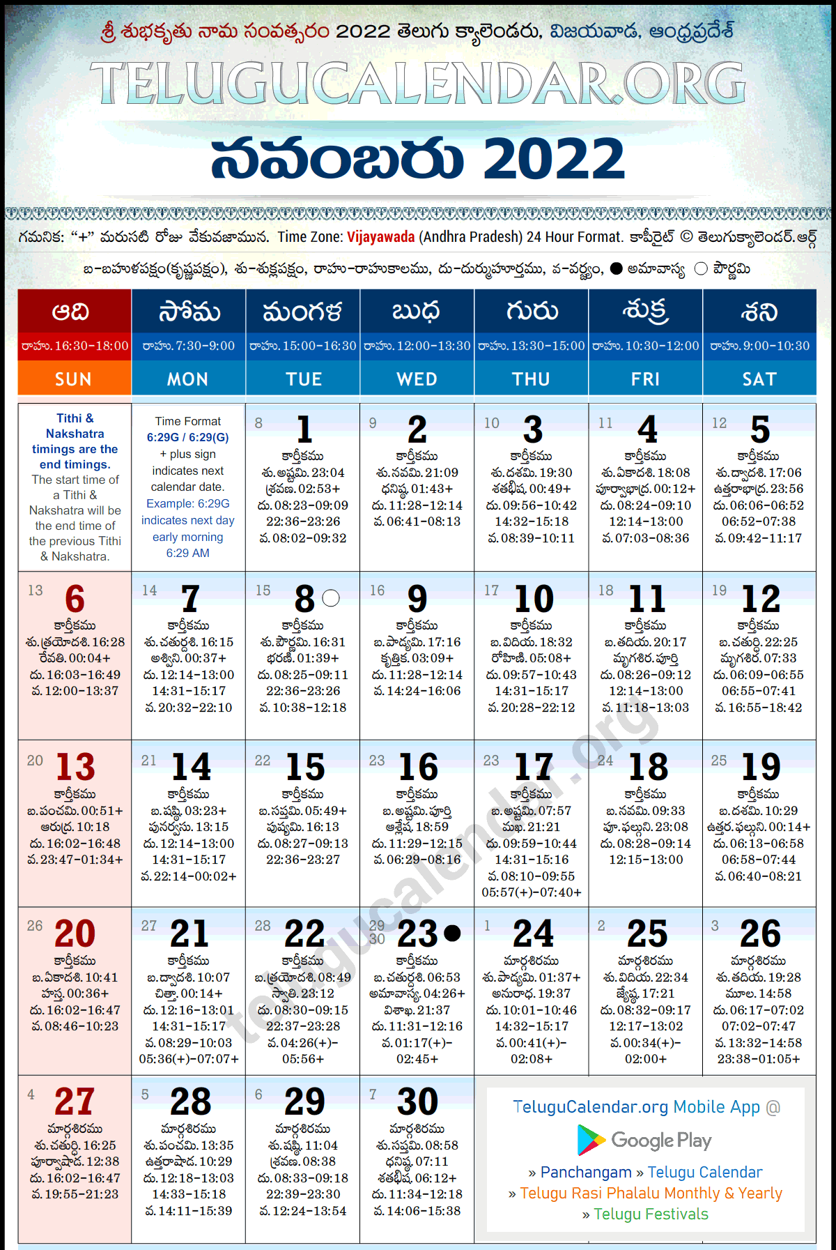 November Telugu Calendar 2022 Andhra Pradesh 2022 November Telugu Calendar Festivals Amavasya Pournima  Tithi