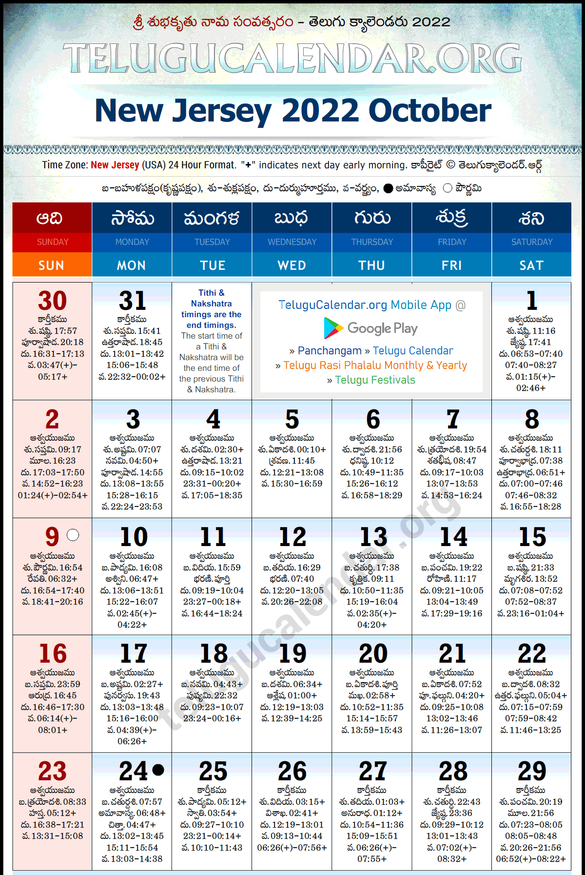 New Jersey 2022 October Telugu Calendar Festivals Amavasya Pournima Tithi New Jersey 2022 October Telugu Calendar Festivals Amavasya Pournima Tithi