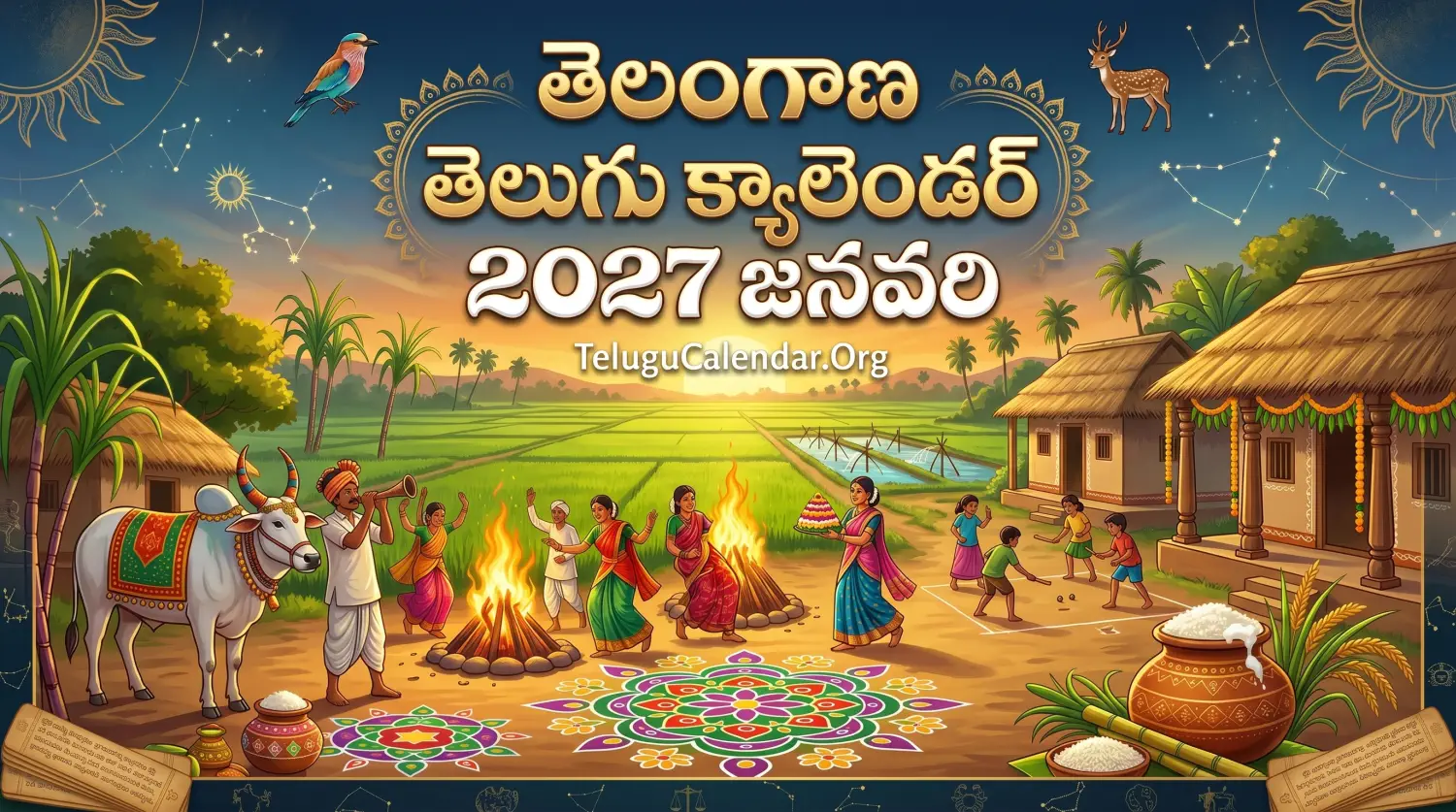 తెలంగాణ తెలుగు క్యాలెండర్ 2027 జనవరి