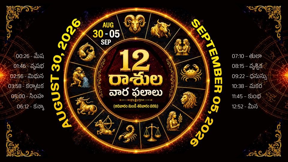 Weekly Horoscope in Telugu Aug 30 - Sep 5, 2026