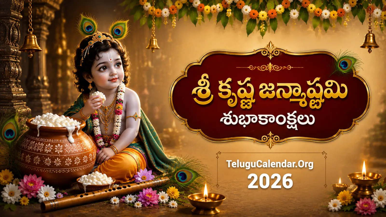 Sri Krishna Janmashtami Wishes & Messages in Telugu 2026